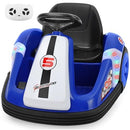 Electric Blue Toddler Bumper Car with Large Wheels and 2.2 Mph Speed