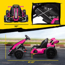 Adjustable Pink Electric Go Kart with 24V Power and 7.5 MPH Speed