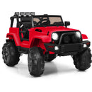 Red Remote Control Ride-On Truck with MP3 Music and LED Lights for Kids