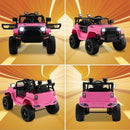 Chic Pink Electric Ride-On Car for Kids: 12V, Remote Control, Spring Suspension, LED Lights