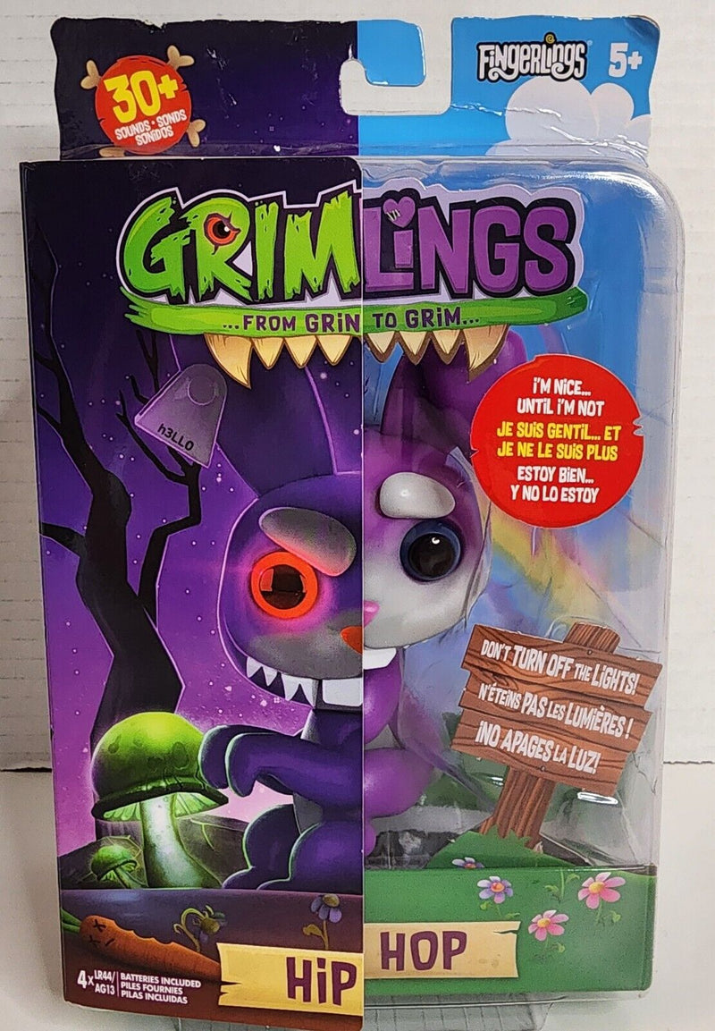 Interactive Fingerlings Grimlings Hip Hop Creepy Rabbit Toy with 30+ Sounds, Motion, and Lights