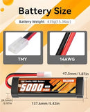 7.2V 5000mAh NiMH RC Battery with TMY Connector - High Power Performance