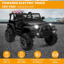 12V Electric Ride-On Jeep Truck for Kids with Remote Control and 3 Speed Settings