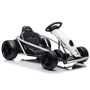 24V Electric Go Kart for Children Aged 8-12, 300W*2 High-Power Classic Model in White