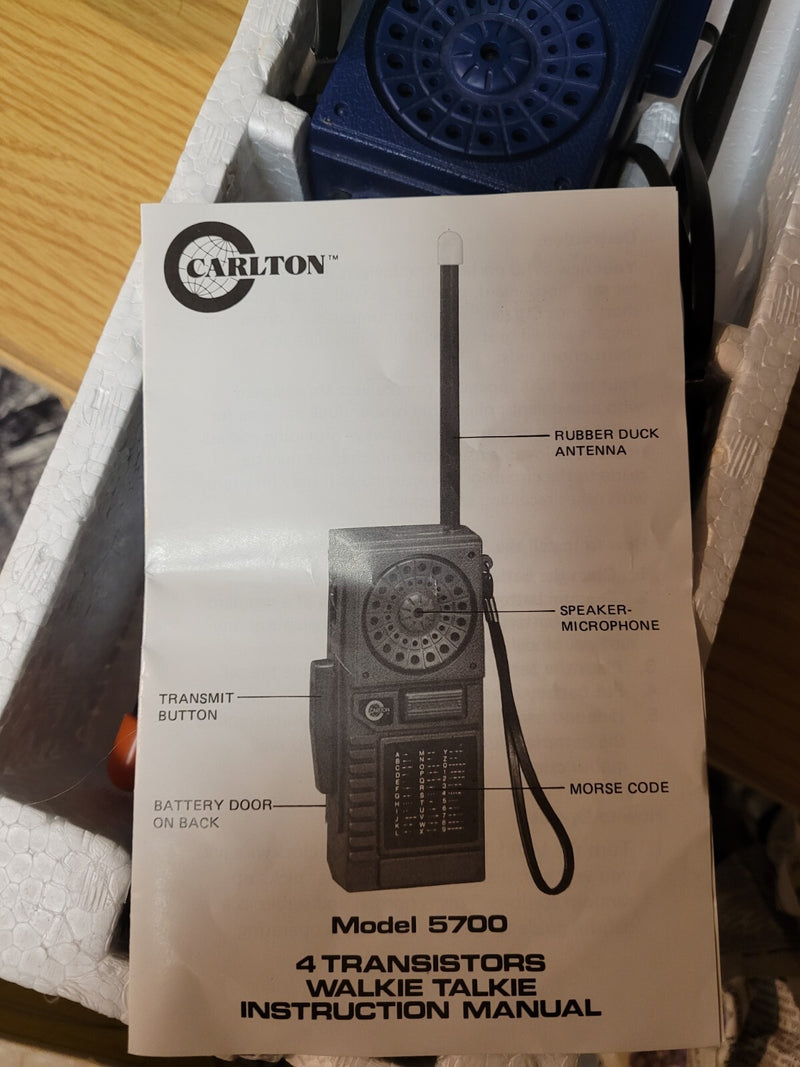 Working Carlton Police Reporter 2-Pack Walkie Talkies with Flexible Antennas in Original Box
