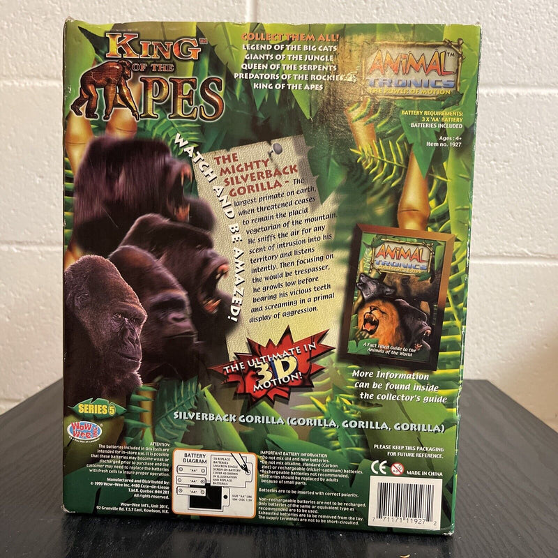 11-Inch Silverback Gorilla King of the Apes Animal Figure Tropic 1999 Vintage