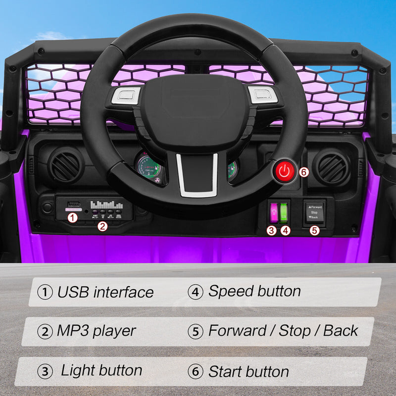 12V Kids Ride-On Truck with Remote Control, Power Wheels, and LED Lights