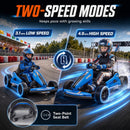 Qaba Blue 24V Electric Drift Go Kart for Kids with Dual Motors