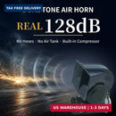 Blue 12V Truck Air Horn Kit with Compressor and Relay Harness