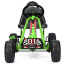 Green 4-Wheel Kids Pedal Go Kart with Adjustable Seat and Handbrake