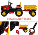 12V Electric Ride-On Tractor with Trailer for Kids - Remote Controlled 6-Wheel Vehicle