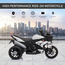 White 3-Wheel Kids Electric Motorcycle with Horn and Traction Tires