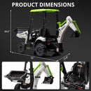 12V Battery-Powered 4-in-1 Kids Ride-On Excavator and Bulldozer with Remote Control in Green