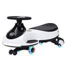 Rechargeable 2-in-1 White Wiggle Car with Pedal for Kids