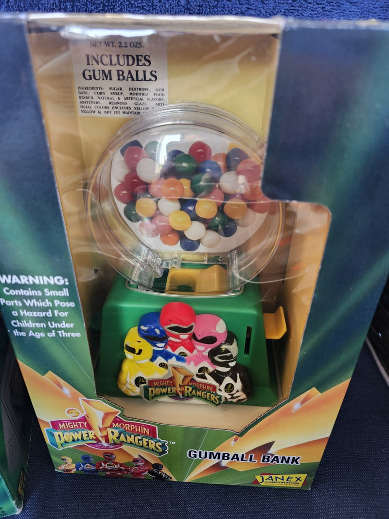 Working Mighty Morphin Power Rangers Voiceman Cassette and New Gumball Bank Toy