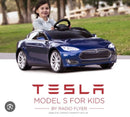 Blue Radio Flyer Mini Tesla Model S for Kids with Charger and Battery, Brand New