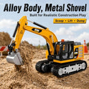 1/64 Scale Remote Control Excavator with Lights, Sounds, and App Features