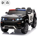 12V Battery Operated Police Car Ride-On for Kids with Flashing Lights