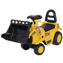 Yellow Ride-On Excavator Toy with Bucket, Horn, and Steering Wheel