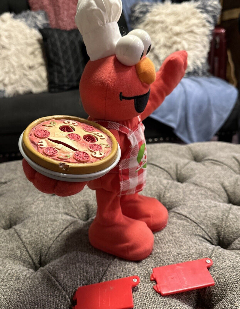 Vintage 2006 Singing and Dancing Elmo Toy, 12-Inch Pizza Pie Theme, Fully Functional