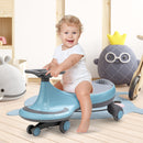 Babyjoy Blue Wiggle Car with Flashing Wheels for Kids and Toddlers