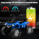 12V Electric Blue ATV Quad for Kids with MP3 and Dual Speed Options
