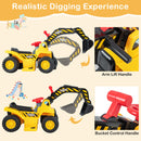 6V Electric Ride-On Excavator Toy Tractor with Basketball Hoop for Kids