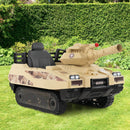 Kids' Ride-On Tank with Rubber Tracks, Rotating Turret, and Functional Cannon