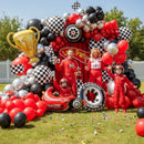 Race Car Balloon Arch Set - Trophies, Flags, Wheels, and Checkered Designs