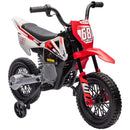 12V Red Children's Motorcycle with Twist Grip Throttle and Rear Suspension