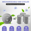 Fitinoch 8 Count Rechargeable 2032 Lithium 3V Coin Battery Set with Charger