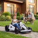 Qaba 24V Dual Motor Electric Drift Go Kart for Children, White