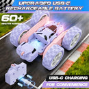 Vibrant 360° Pink and Purple Remote Control Stunt Car for Kids