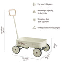 PULA-Wild 2-in-1 White Push Walker Wagon for Kids Aged 2.5-8 Years, Supports 33 lbs