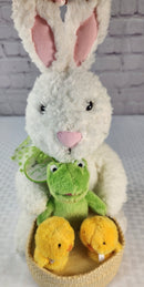 Easter Hop Quartet Plush Musical Toy Set with Bunny, Frog, and Chicks