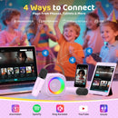 Jeefu Purple Karaoke System for Girls Aged 3-12 with Dual Microphones