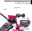 12V Kids' Rose Pink Motorcycle with Training Wheels