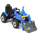 Battery Operated Blue Ride-On Excavator Truck with Front Loader Digger for Kids