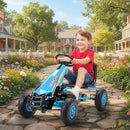 Blue Kids Pedal Go Kart with Adjustable Seat and EVA Wheels for Ages 3 to 8