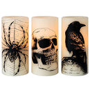 Battery-Operated Skull Flameless Halloween Candle with 6-Hour Timer