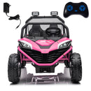 24V Kids 2-Seater Pink Ride-On UTV Toy with 400W Motor, Metal Frame, and EVA Wheels