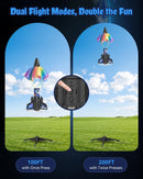 200FT Auto-Launch Rocket Toy with LED Parachute for Outdoor Fun