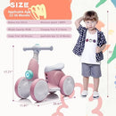 WANGWANGWANG Pink 6V Electric Balance Bike with 4 Wheels and Remote Control