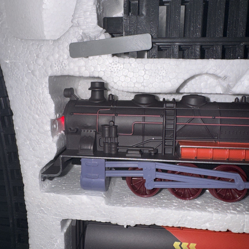 Scout Series Classic Battery Operated Steam Engine Train Set with Tank Car