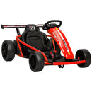 Red Dual Motor Electric Drift Kart for Kids - 24V 8.1 MPH