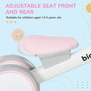 Pink No-Pedal Balance Bike for Toddlers Aged 1-3, with Adjustable Seat and Silent Wheels