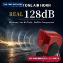 Red 12V Truck Air Horn with Compressor and Relay Kit