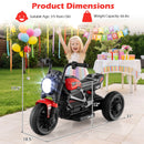 Red 6V Children's Motorcycle with Music, Storytelling, LED Lights, Accelerator Pedal, and Triple Wheels