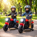 6V Children's Motorcycle featuring Removable Training Wheels, Sound Horn, Music, and Treaded Tires