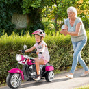 Charming 6V Kids' Chopper Motorcycle with Horn & Headlight in Rose Red